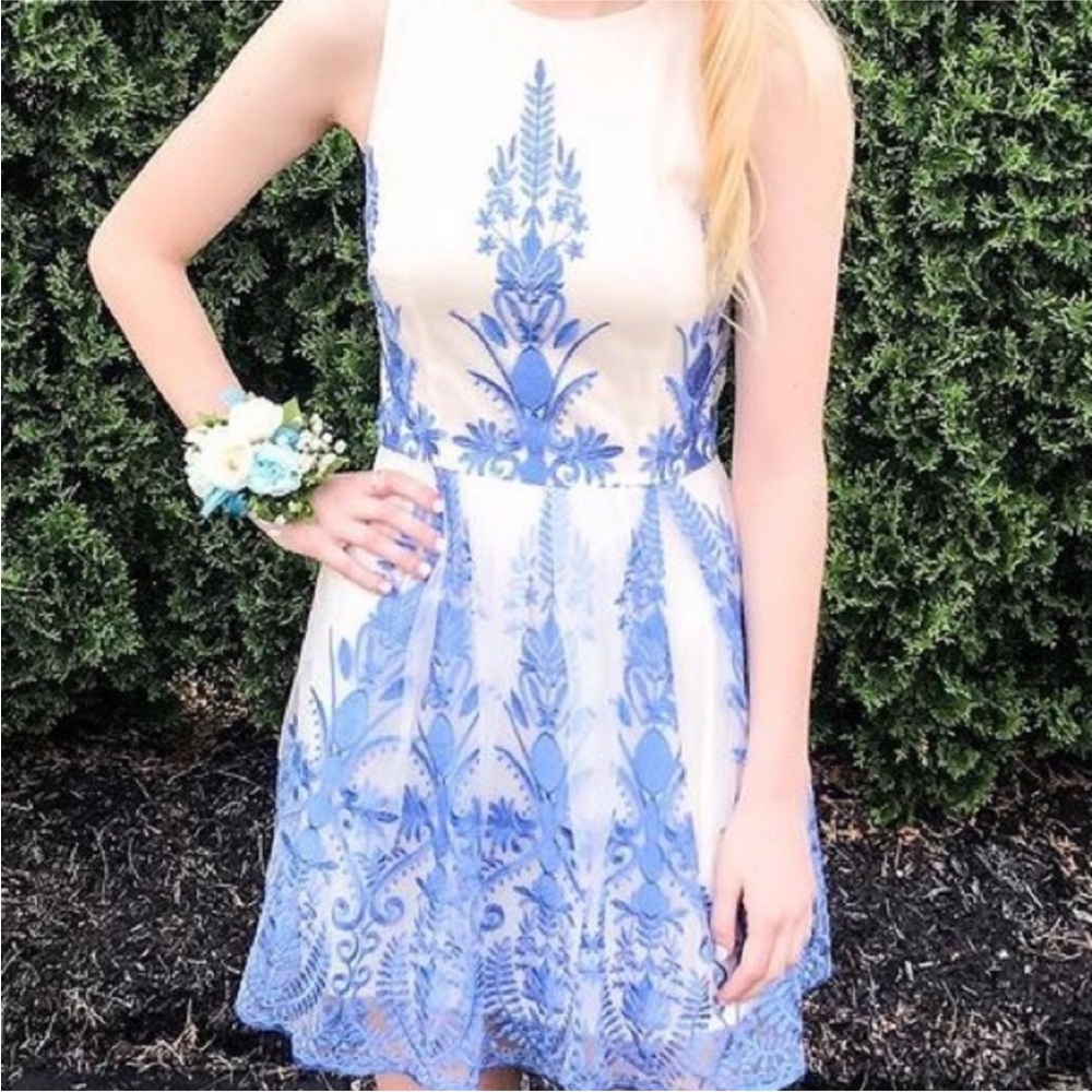 Altar'd State Cream Halter Sundress for Wedding Guest